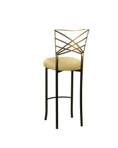Two Tone Chameleon Barstool with Gold Stretch Knit Cushion
