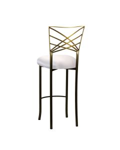 Two Tone Chameleon Barstool with Light Grey Stretch Knit Cushion