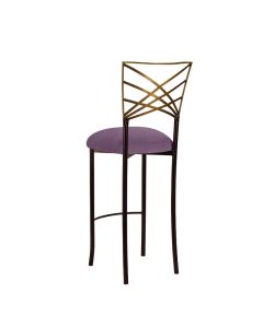 Two Tone Chameleon Bar Stool with Lilac Suede Cushion