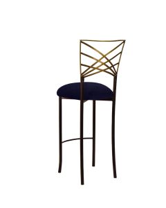 Two Tone Chameleon Bar Stool with Navy Suede Cushion