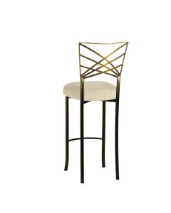 Two Tone Chameleon Bar Stool with Parchment Linette Cushion