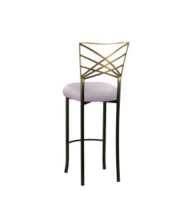Two Tone Chameleon Bar Stool with Silver Stretch Knit Cushion