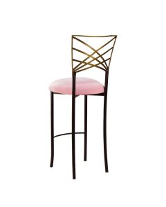 Two Tone Chameleon Barstool with Soft Pink Velvet Cushion