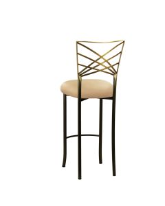 Two Tone Chameleon Barstool with Toffee Stretch Knit Cushion