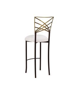 Two Tone Chameleon Barstool with White Stretch Knit Cushion