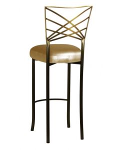 Two Tone Chameleon Bar Stool with Champagne Dupioni Cushion