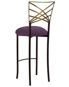 Two Tone Chameleon Bar Stool with Lilac Suede Cushion
