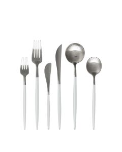 Uptown White Brushed Silver Collection