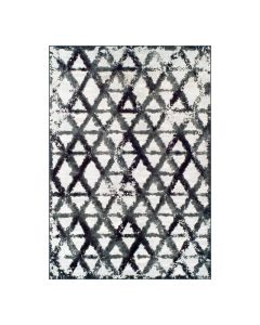 Vintage Argyle Black / White Rug 5' x 7'