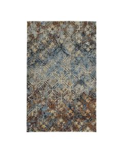 Vintage Argyle Blue / Multi Color Rug 5' x 7'