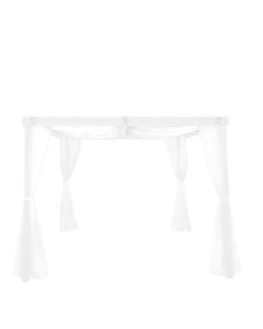 Classic White Cabana with Ceiling and Leg Drapes
