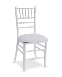 White Chiavari Chair with White Suede