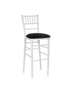 White Chiavari Bar Stool with Black Stretch Knit 