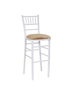 White Chiavari Bar Stool with Gold Velvet 