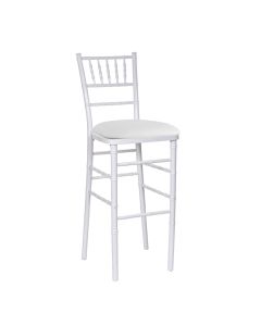 White Chiavari Barstool with Standard White Cushion