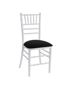 White Chiavari Chair with Black Suede