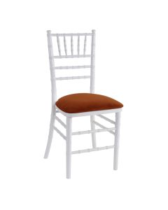 White Chiavari Chair with Copper Suede 