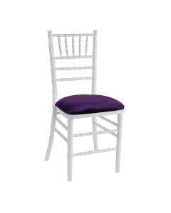 White Chiavari Chair with Deep Purple Velvet