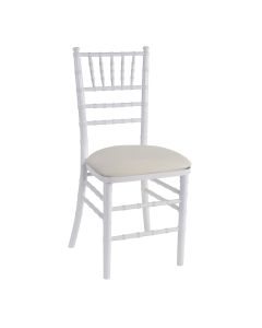 White Chiavari Chair with Ivory Stretch Knit 