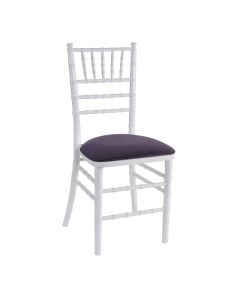 White Chiavari Chair with Lilac Suede