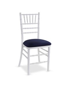 White Chiavari Chair with Navy Stretch Knit