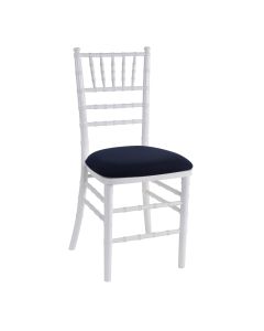 White Chiavari Chair with Navy Suede  