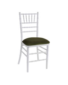 White Chiavari Chair with Olive Velvet