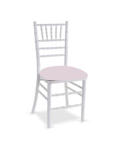 White Chiavari Chair with Soft Pink Velvet Cushion