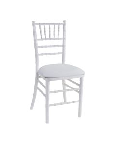 White Chiavari Chair with White Suede