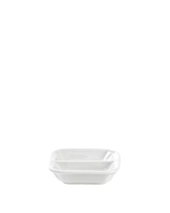 White Divided Sauce Dish 3"