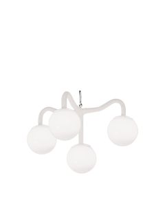 Chandelier, 4 Globe White 
