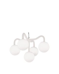 Chandelier, 5 Globe White 