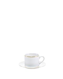 White Gold Rim Saucer 5.5"