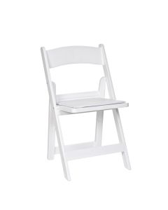 White Padded Folding Chair