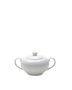 White Rim Sugar Bowl with Lid 8 oz