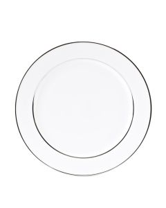 White Silver Rim Charger or Service Plate 12"