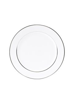 White Silver Rim Dinner Plate 10.5"