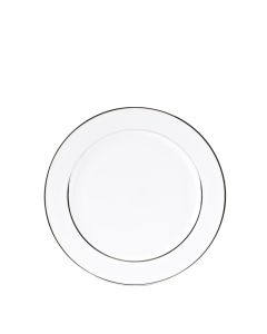 White Silver Rim Luncheon Plate 9"