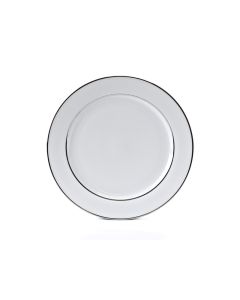White with Silver Rim Service or Charger Plate 12"
