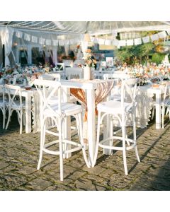 White Cross Back Barstool