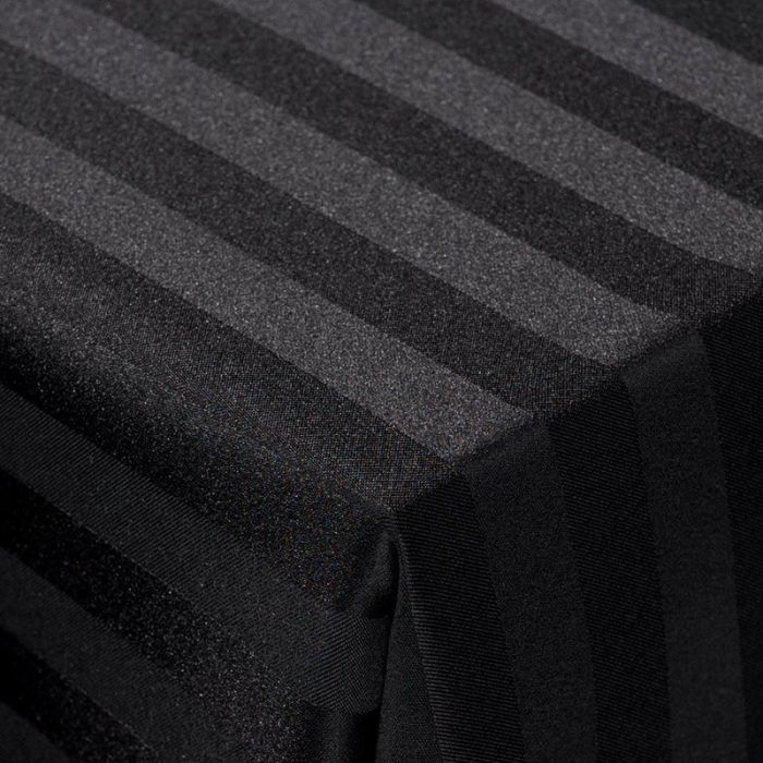 Satin Stripe Black 120 Round Linen Satin Stripe Black 120 Round Linen, 120 Black Satin Round Tablecloth