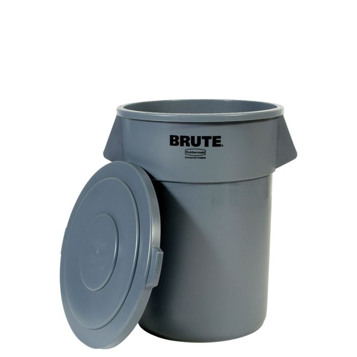 Rubbermaid Brute 32-Gallon Trash Can with Lid Grey