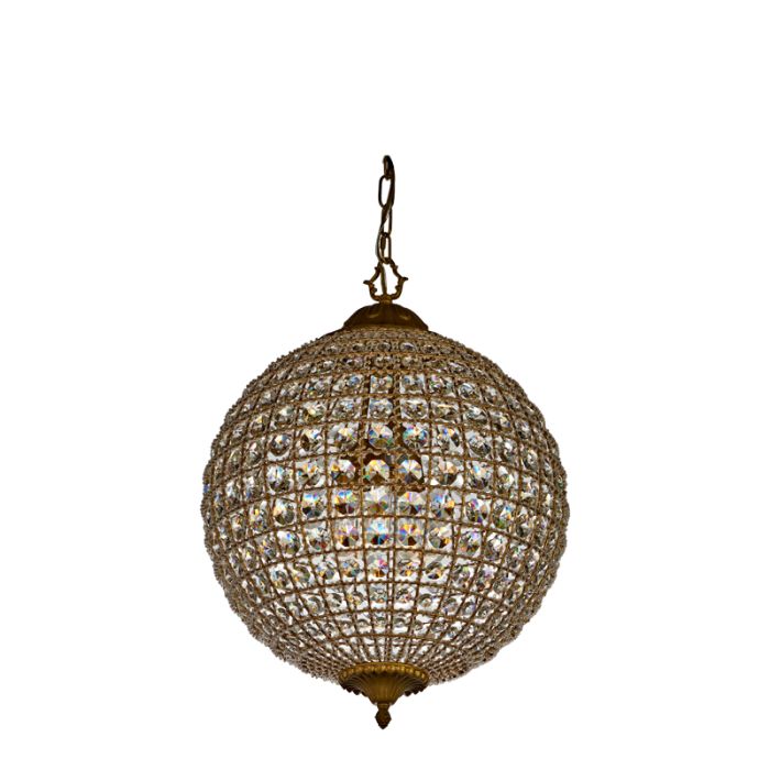 Rent the Chandelier, Crystal Sphere 18 3 Light