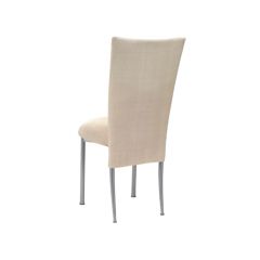 Parchment Linette Chameleon with 3/4 Topper and Cushion on Silver Legs