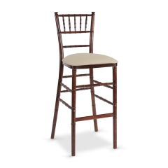 Fruitwood Chiavari Bar Stool Ivory Cushion Standard