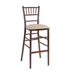 Fruitwood Chiavari Bar Stool Ivory Cushion Standard