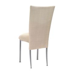 Parchment Linette Chameleon with 3/4 Topper and Cushion on Silver Legs