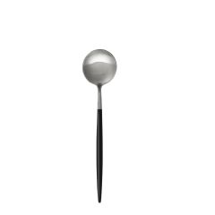 Uptown Black Silver Soup Spoon