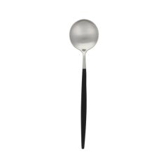 Uptown Black Silver Soup Spoon