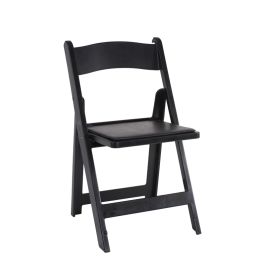 Rent the Black Resin Padded Folding Chair | CORT Party Rental